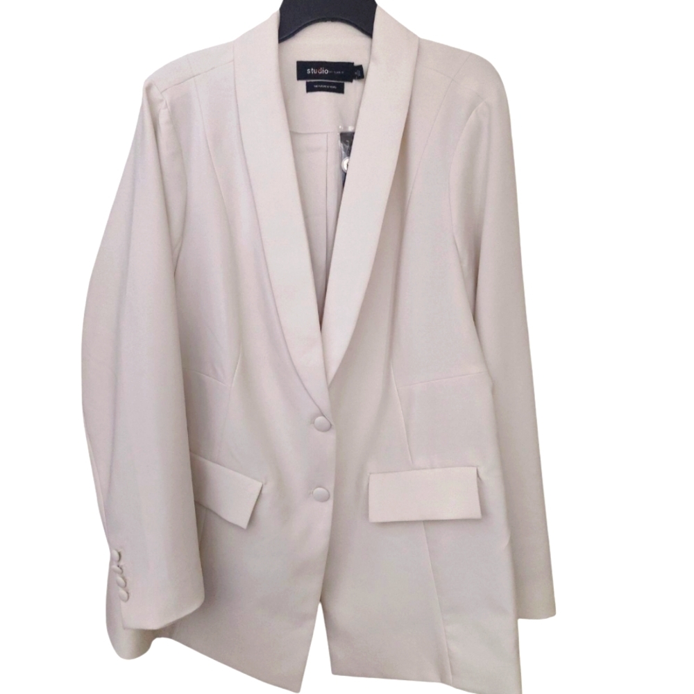 Torrid Studio Beige Longline Blazer Size 3X 22/24 NWT